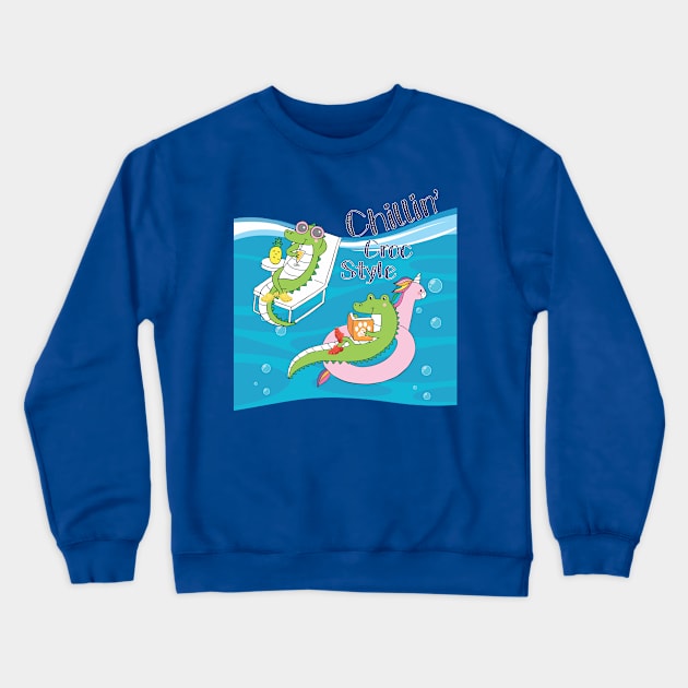 Chillin' Croc Style Crewneck Sweatshirt by Mama_Baloos_Place